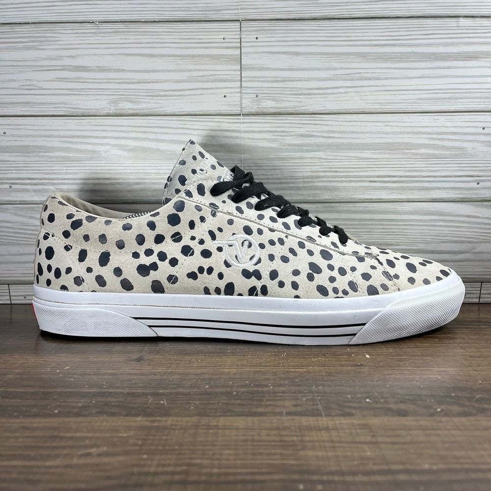 Vans Sid Pro Supreme Men's White Dalmatian Shoes - Men's Size 12